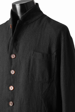 画像をギャラリービューアに読み込む, Aleksandr Manamis exclusive 19IEME Stand Collar Jacket / Mesh Linen (BLACK)