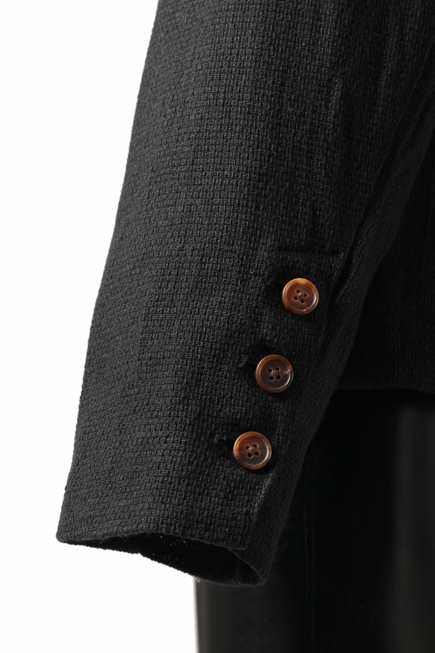 画像をギャラリービューアに読み込む, Aleksandr Manamis exclusive 19IEME Stand Collar Jacket / Mesh Linen (BLACK)