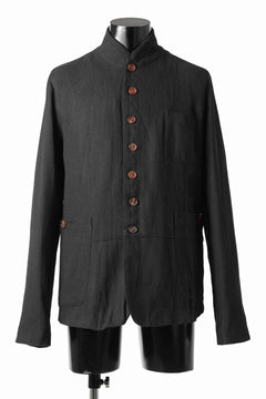 画像をギャラリービューアに読み込む, Aleksandr Manamis exclusive 19IEME Stand Collar Jacket / Mesh Linen (BLACK)