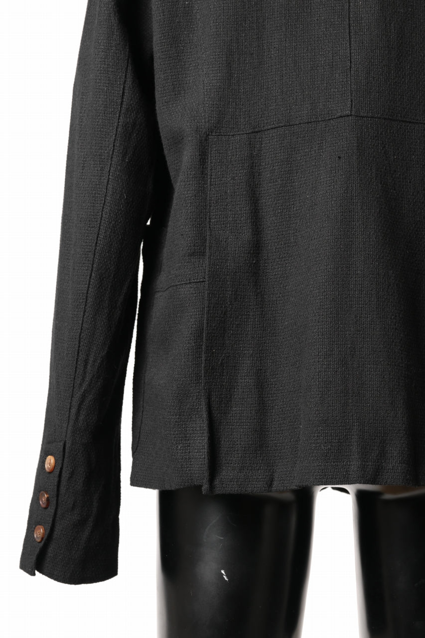 画像をギャラリービューアに読み込む, Aleksandr Manamis exclusive 19IEME Stand Collar Jacket / Mesh Linen (BLACK)