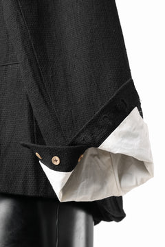 画像をギャラリービューアに読み込む, Aleksandr Manamis exclusive 19IEME Stand Collar Jacket / Mesh Linen (BLACK)
