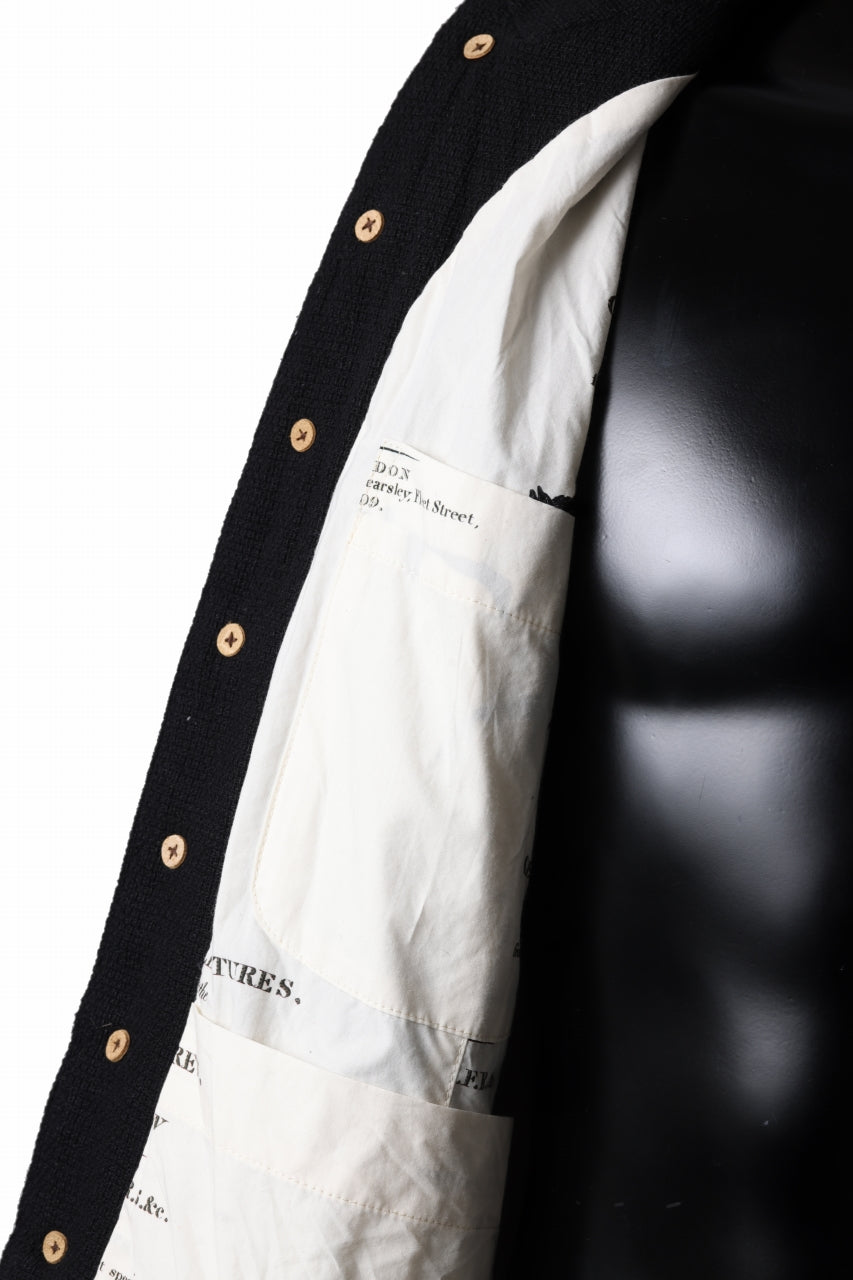 画像をギャラリービューアに読み込む, Aleksandr Manamis exclusive 19IEME Stand Collar Jacket / Mesh Linen (BLACK)