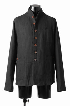 画像をギャラリービューアに読み込む, Aleksandr Manamis exclusive 19IEME Stand Collar Jacket / Mesh Linen (BLACK)