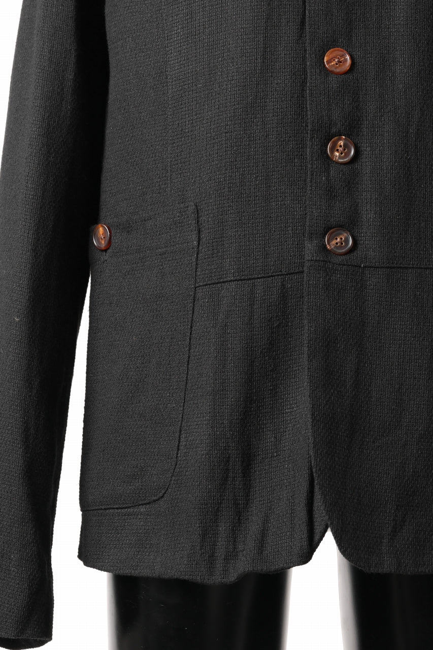 画像をギャラリービューアに読み込む, Aleksandr Manamis exclusive 19IEME Stand Collar Jacket / Mesh Linen (BLACK)