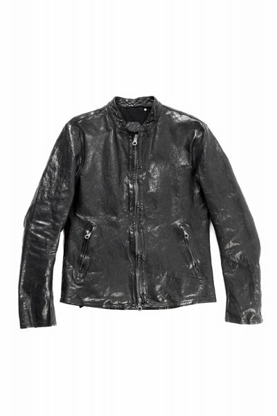 ISAMU KATAYAMA BACKLASH ITALY SHOULDER GARMENT-DYED SINGLE RIDERS JACKET(BLACK)