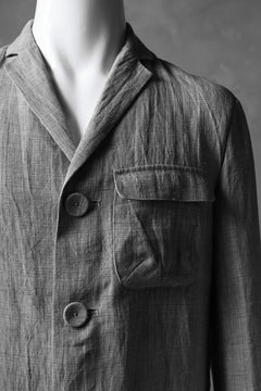 画像をギャラリービューアに読み込む, blackcrow 3B linen check jacket / sumi dyed (carbon)