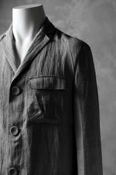 画像をギャラリービューアに読み込む, blackcrow 3B linen check jacket / sumi dyed (carbon)