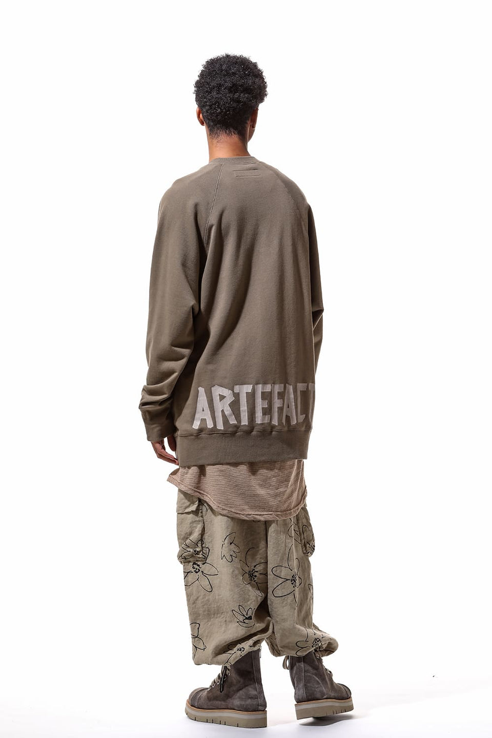 画像をギャラリービューアに読み込む, A.F ARTEFACT RAGLAN SWEAT TOP / PRINT BACK LOGO (BEIGE)