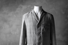 画像をギャラリービューアに読み込む, blackcrow 3B linen check jacket / sumi dyed (carbon)