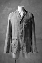 画像をギャラリービューアに読み込む, blackcrow 3B linen check jacket / sumi dyed (carbon)