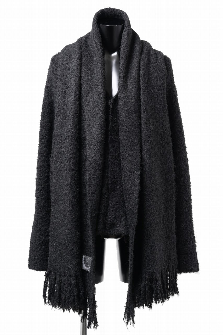 画像をギャラリービューアに読み込む, TARO HORIUCHI / th products Inflated Cardigan / 1/4.5 kasuri loop knit (black)