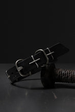 画像をギャラリービューアに読み込む, m.a+ thin silver cross studded wrist band / A-F2BL1/GR2,0 (BLACK)