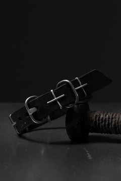 画像をギャラリービューアに読み込む, m.a+ thin silver cross studded wrist band / A-F2BL1/GR2,0 (BLACK)