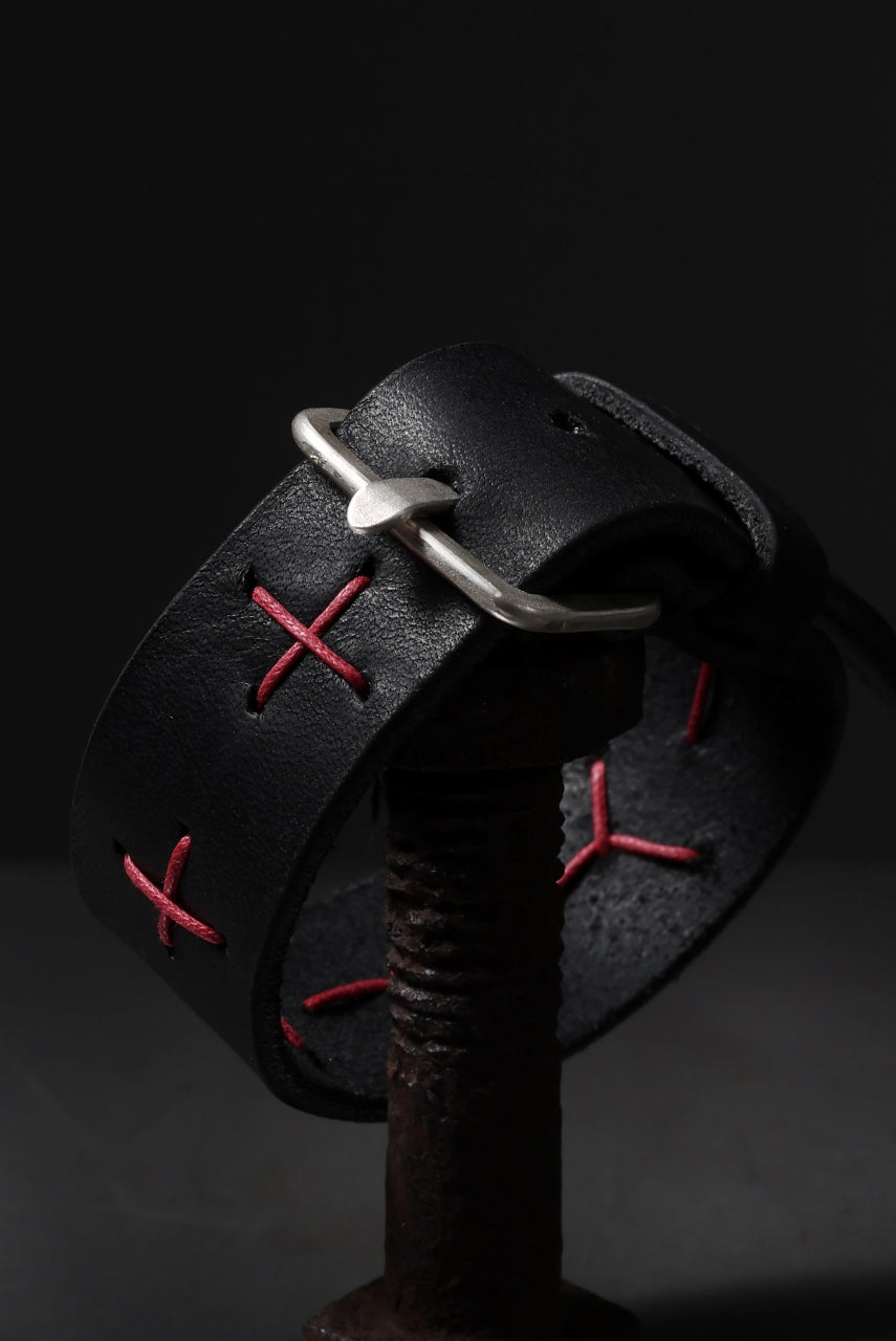 画像をギャラリービューアに読み込む, m.a+ cross stitched med wrist band / A-F8E1/GR 3,0 (BLACK)