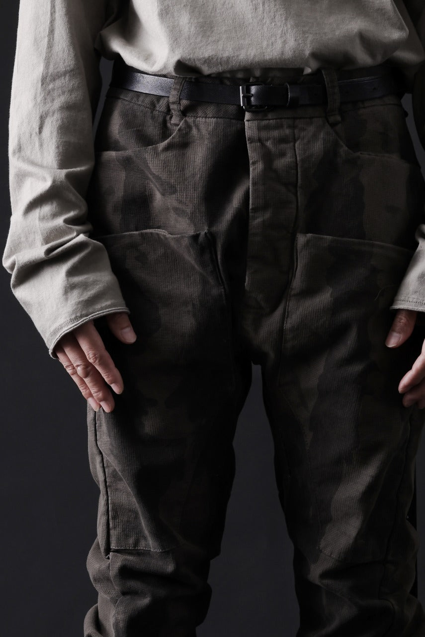 画像をギャラリービューアに読み込む, masnada SLIM GUSSET PANTS / STRETCH MICRO RIP COTTON (CAMO DUST)