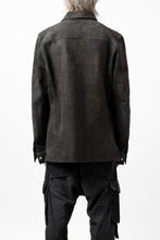 画像をギャラリービューアに読み込む, ISAMU KATAYAMA BACKLASH REVERSE LEATHER SHIRT / DOUBLE DYED - JP WET WHITE CALF (GREY)