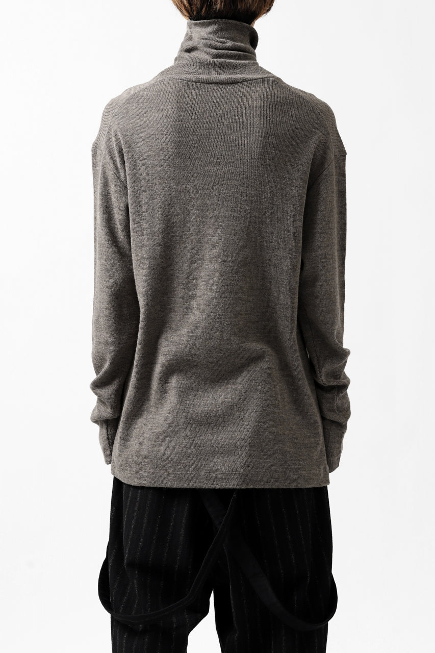 画像をギャラリービューアに読み込む, KLASICA SMOKE TURTLE NECK KNIT SWEAT TOP / WEANER WOOL RIB (FAWN)