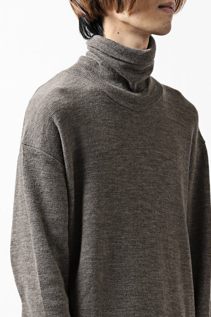 画像をギャラリービューアに読み込む, KLASICA SMOKE TURTLE NECK KNIT SWEAT TOP / WEANER WOOL RIB (FAWN)