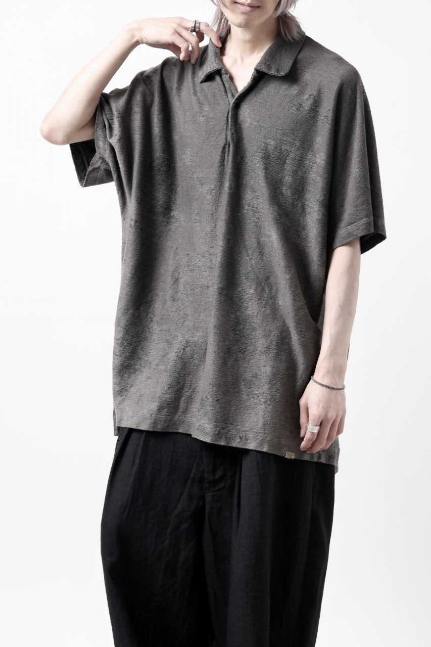 COLINA BIG SKIPPER POLO SHIRT / ANCIENT DYED LINEN HEAVY JERSEY (DUST)