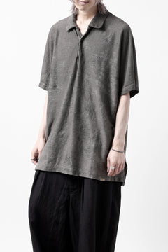 画像をギャラリービューアに読み込む, COLINA BIG SKIPPER POLO SHIRT / ANCIENT DYED LINEN HEAVY JERSEY (DUST)