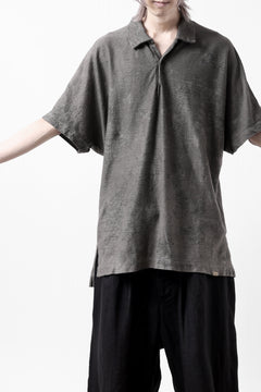 画像をギャラリービューアに読み込む, COLINA BIG SKIPPER POLO SHIRT / ANCIENT DYED LINEN HEAVY JERSEY (DUST)