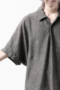 画像をギャラリービューアに読み込む, COLINA BIG SKIPPER POLO SHIRT / ANCIENT DYED LINEN HEAVY JERSEY (DUST)