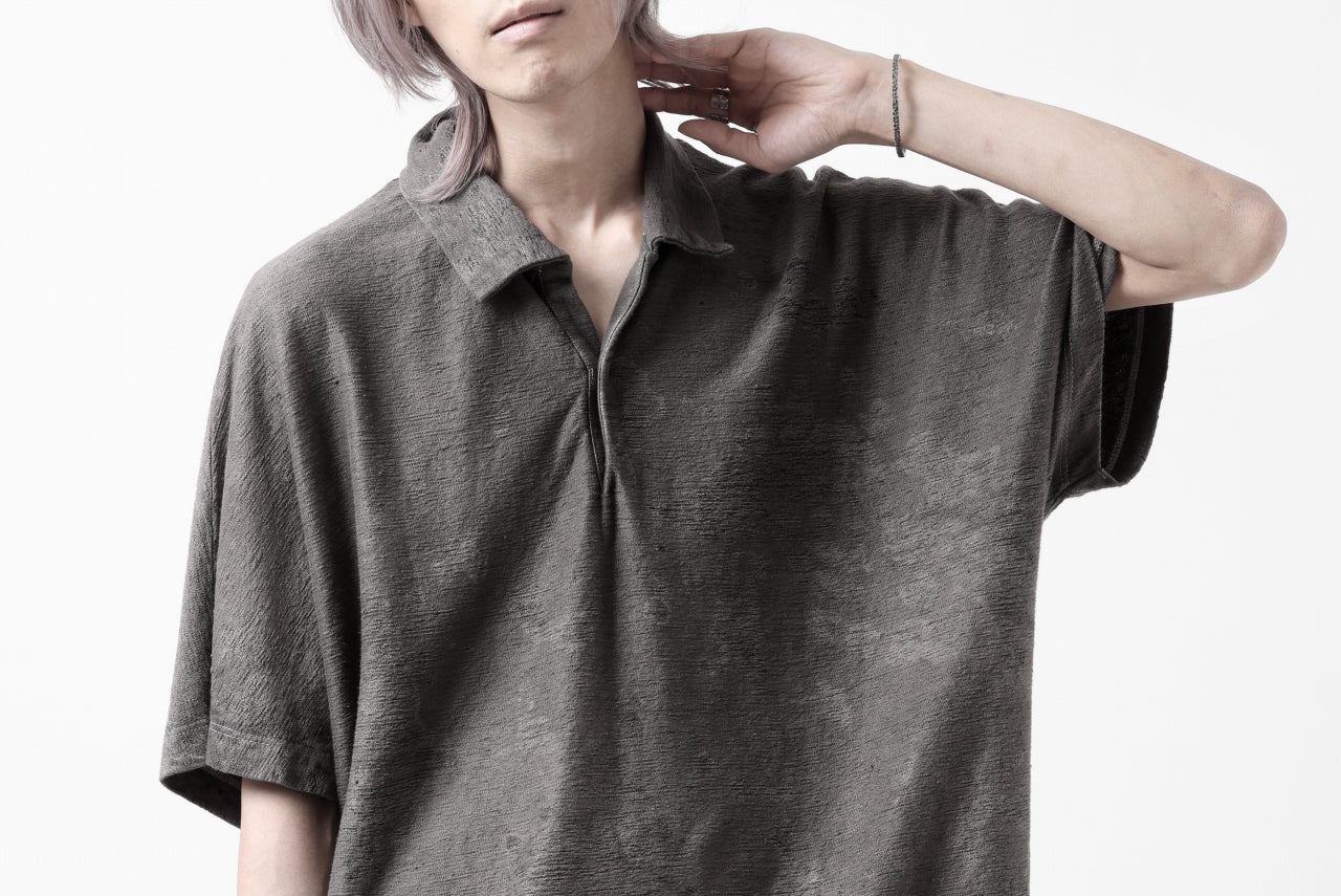 COLINA BIG SKIPPER POLO SHIRT / ANCIENT DYED LINEN HEAVY JERSEY (DUST)