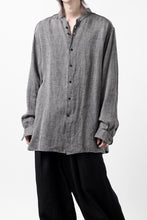 画像をギャラリービューアに読み込む, COLINA BANDED COLLAR WIDE SHIRT / LINEN DOBBY CHAMBRAY (BLACK)