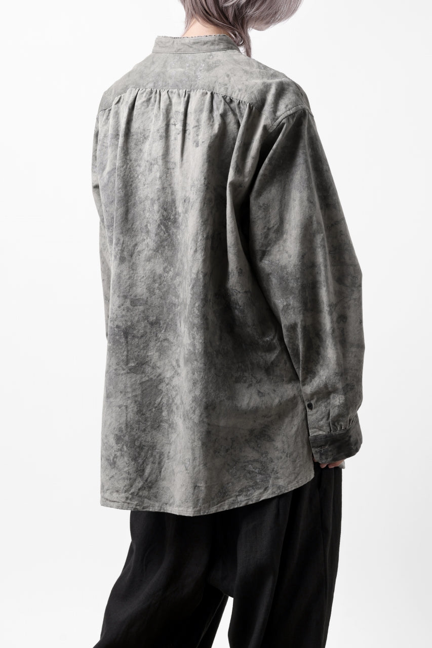 COLINA BANDED COLLAR WIDE SHIRT / ANCIENT DYED TUSSER (DUST)