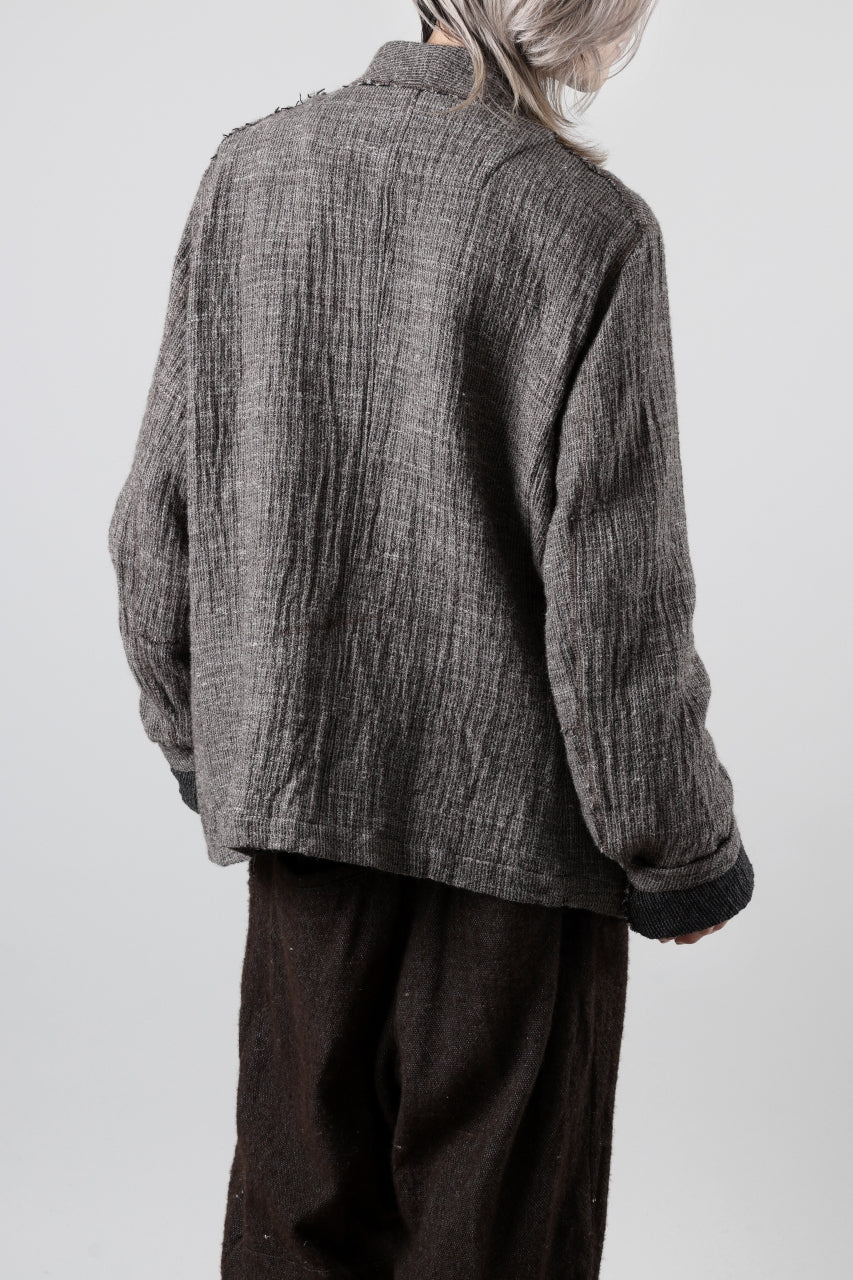 YUTA MATSUOKA double jacket / double weave cotton wool linen (brown)
