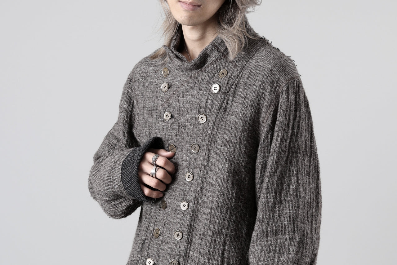 YUTA MATSUOKA double jacket / double weave cotton wool linen (brown)