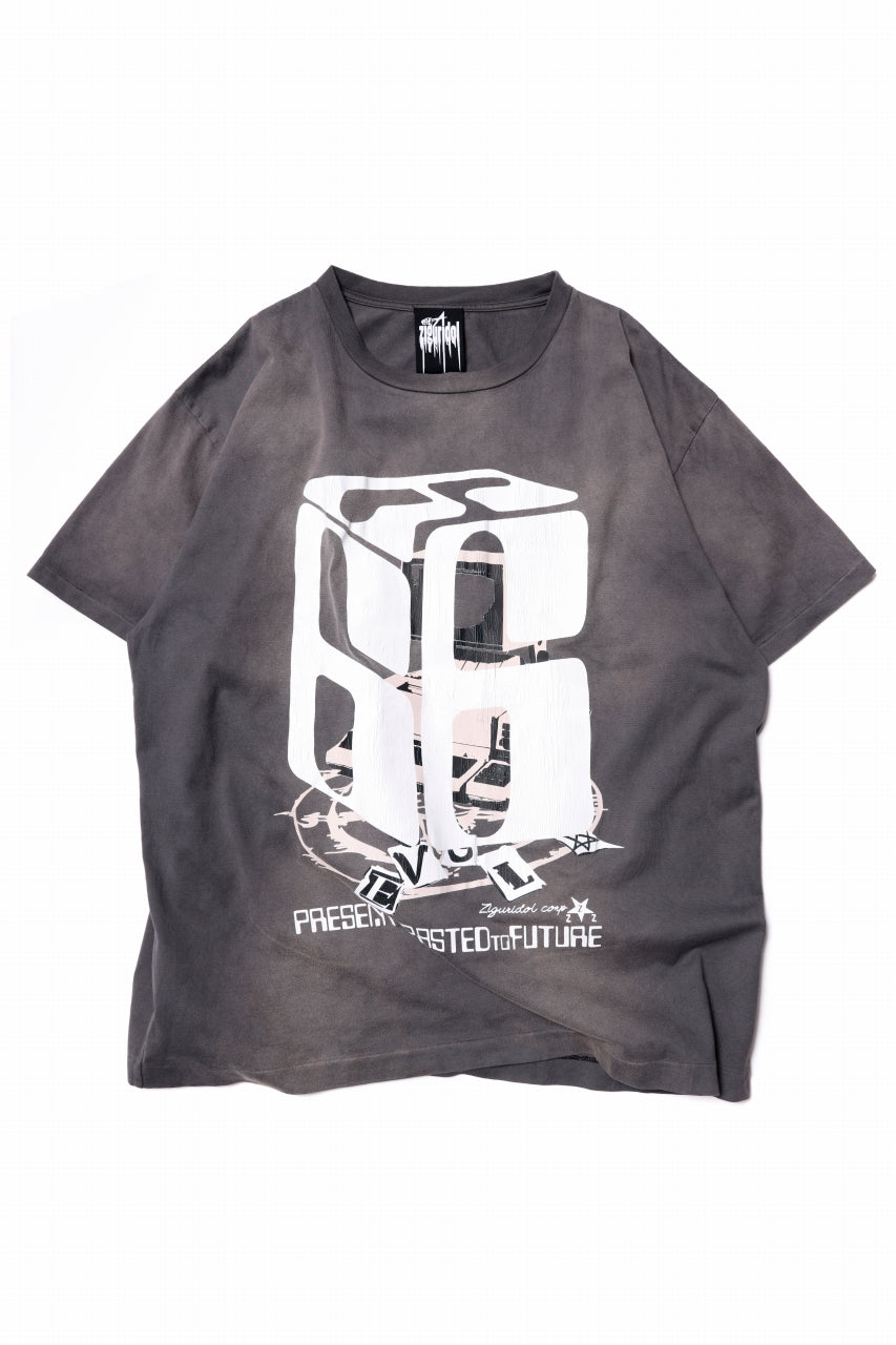 画像をギャラリービューアに読み込む, ZIG UR IDOL FADED & CRACKED SS TOPS - 666 (VINTAGE GREY)
