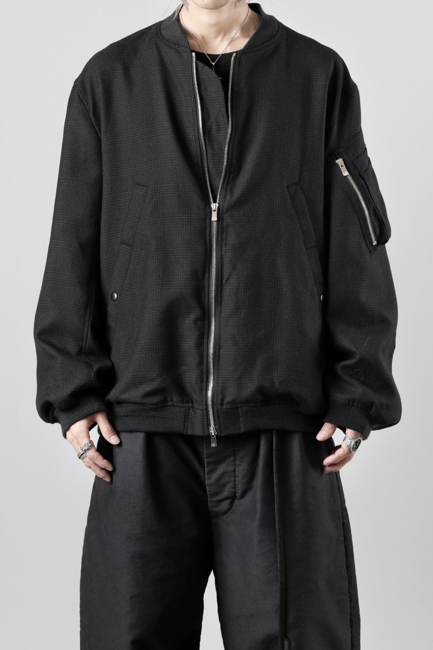 Load image into Gallery viewer, KLASICA FL-PC FLIGHT JACKET / REPULSION NIGHT GLEN CHECK WOOL (SHADOW CHECK)