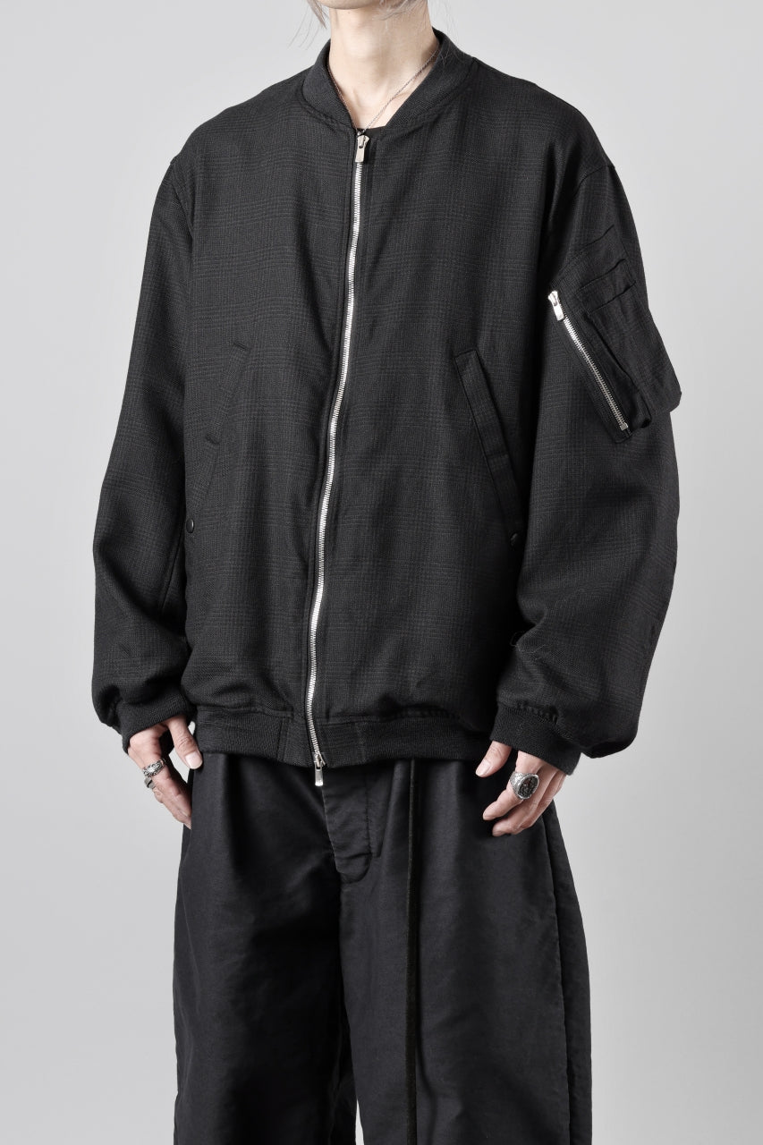 Load image into Gallery viewer, KLASICA FL-PC FLIGHT JACKET / REPULSION NIGHT GLEN CHECK WOOL (SHADOW CHECK)