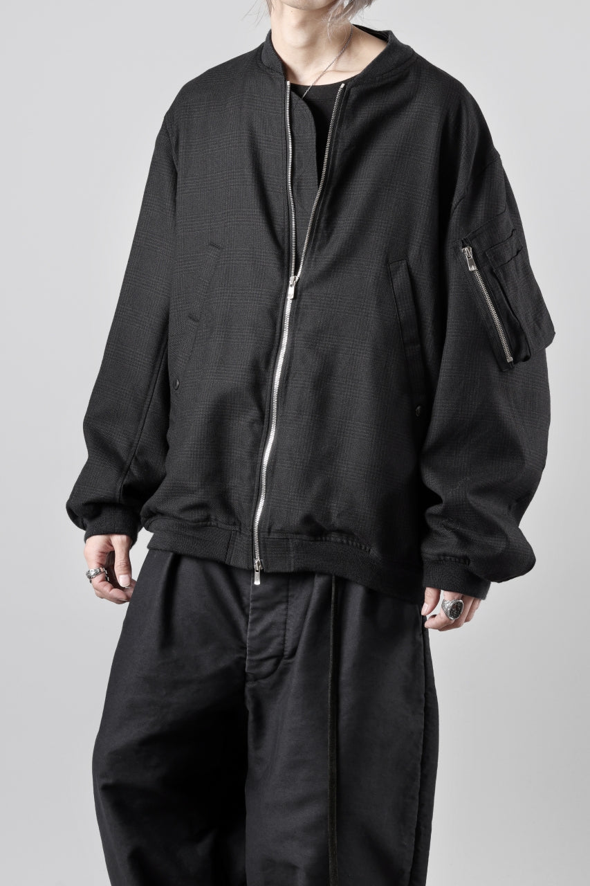 Load image into Gallery viewer, KLASICA FL-PC FLIGHT JACKET / REPULSION NIGHT GLEN CHECK WOOL (SHADOW CHECK)