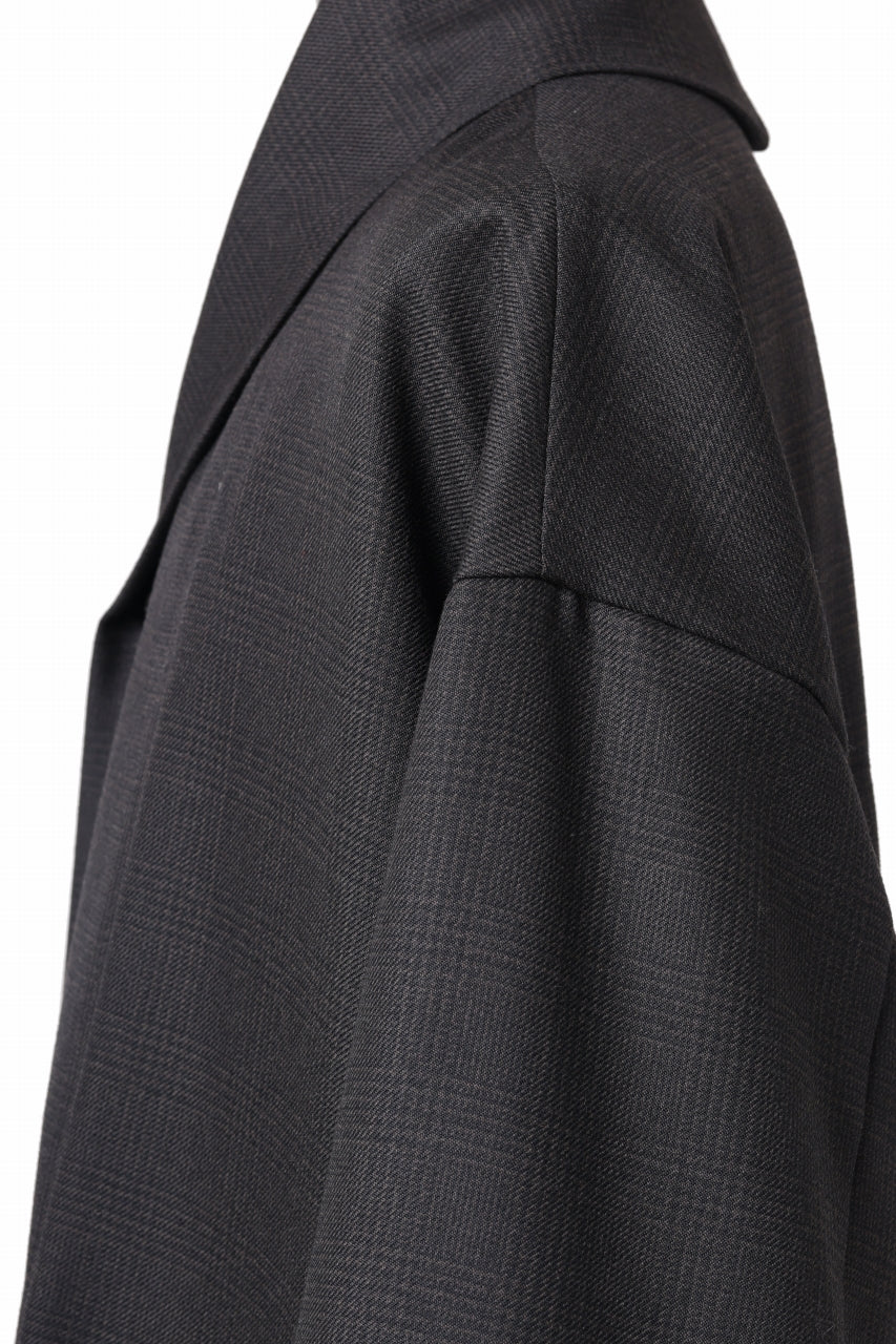 Load image into Gallery viewer, KLASICA SAULT FOLK DOUBLE BREASTED OVER COAT / REPULSION NIGHT GLEN CHECK WOOL (SHADOW CHECK)