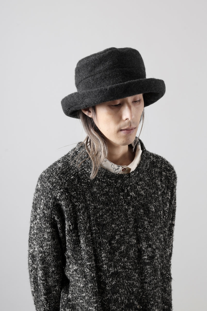 Load image into Gallery viewer, KLASICA CURVE BRIM VOLUME HAT / WOOL x ALPACA PILE (REVERSE PUFF)