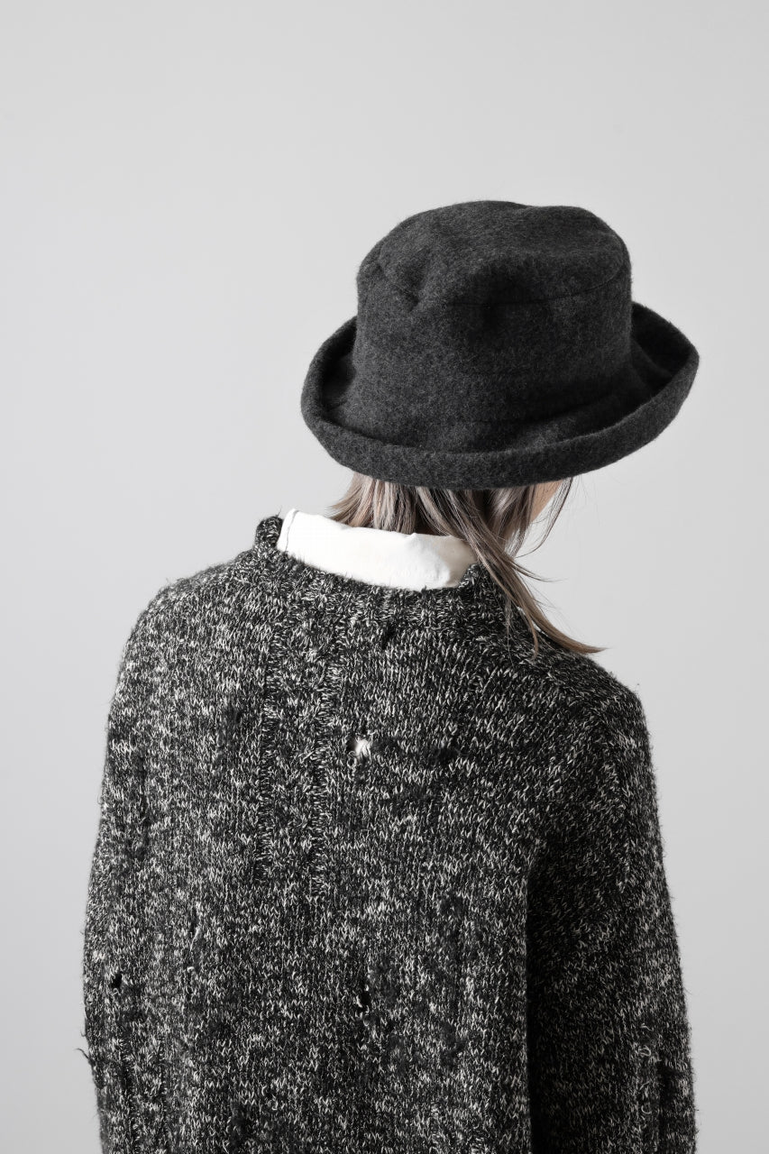 Load image into Gallery viewer, KLASICA CURVE BRIM VOLUME HAT / WOOL x ALPACA PILE (REVERSE PUFF)