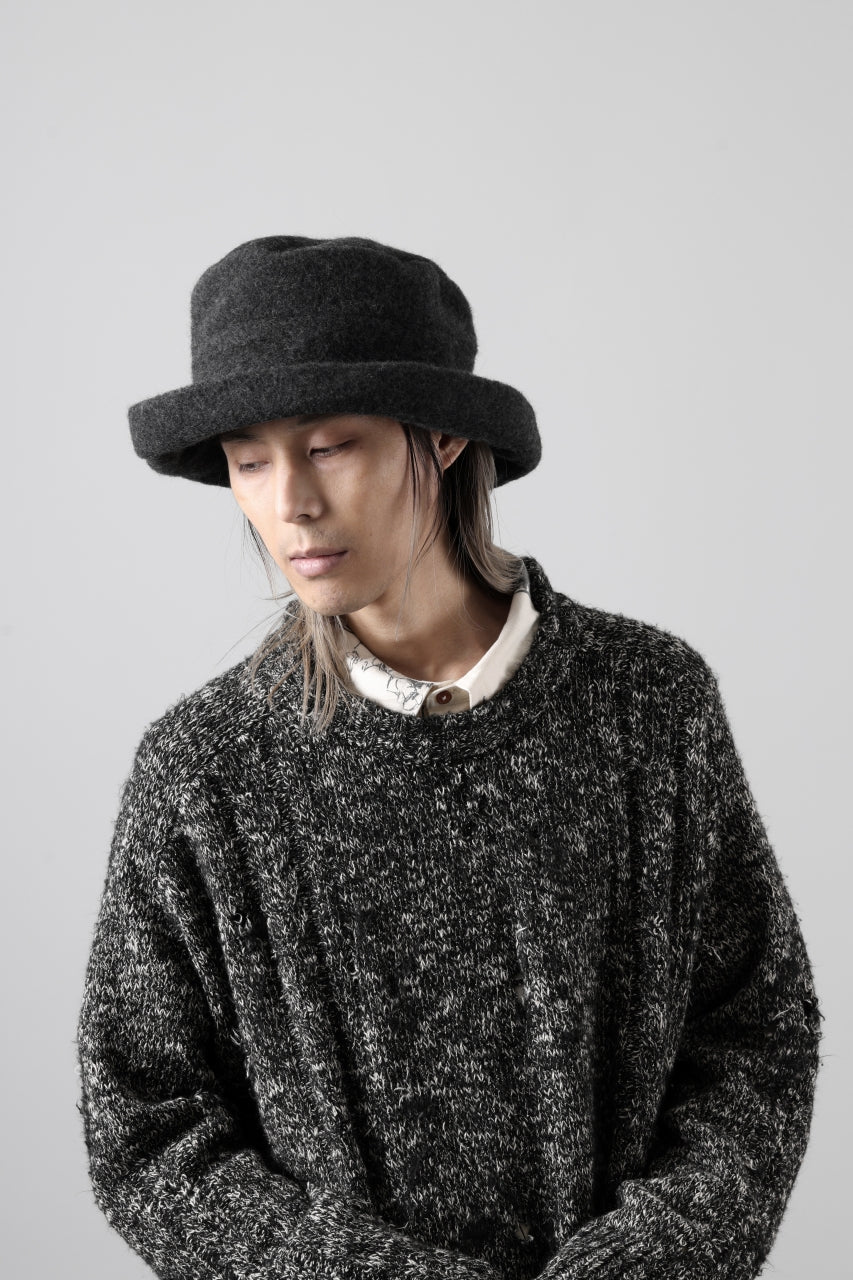Load image into Gallery viewer, KLASICA CURVE BRIM VOLUME HAT / WOOL x ALPACA PILE (REVERSE PUFF)