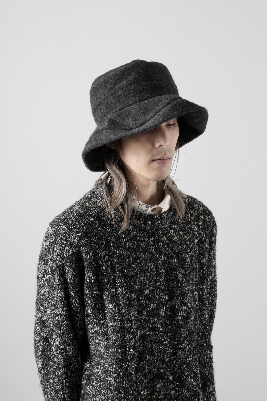 Load image into Gallery viewer, KLASICA CURVE BRIM VOLUME HAT / WOOL x ALPACA PILE (REVERSE PUFF)