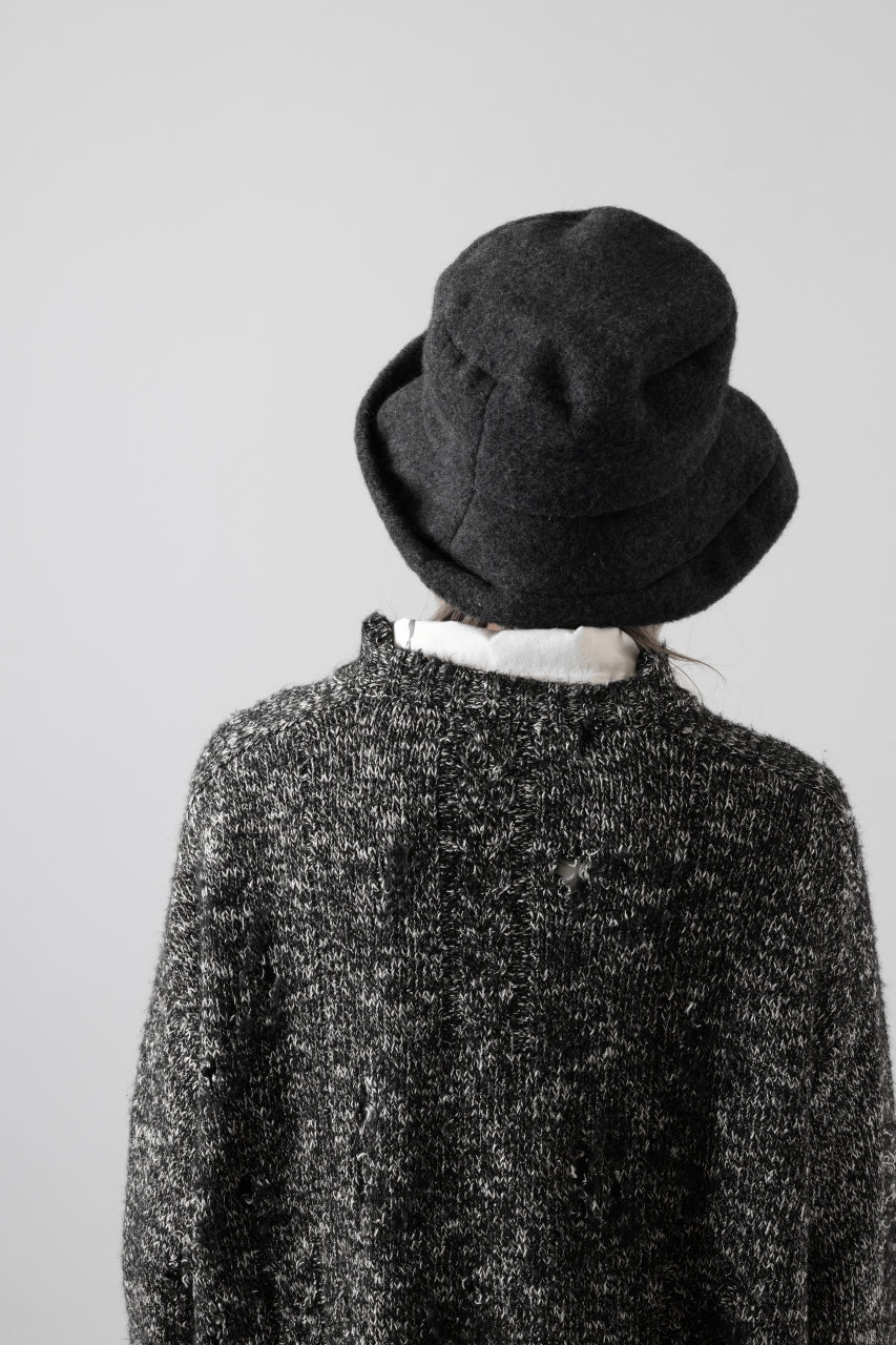 Load image into Gallery viewer, KLASICA CURVE BRIM VOLUME HAT / WOOL x ALPACA PILE (REVERSE PUFF)