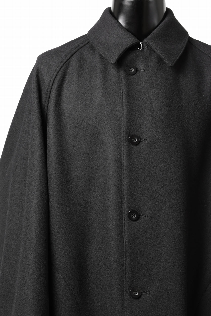 Load image into Gallery viewer, KLASICA GHOST SIMPLE COAT / SUPER 100's AVIATOR MELTON WOOL (BLACK)
