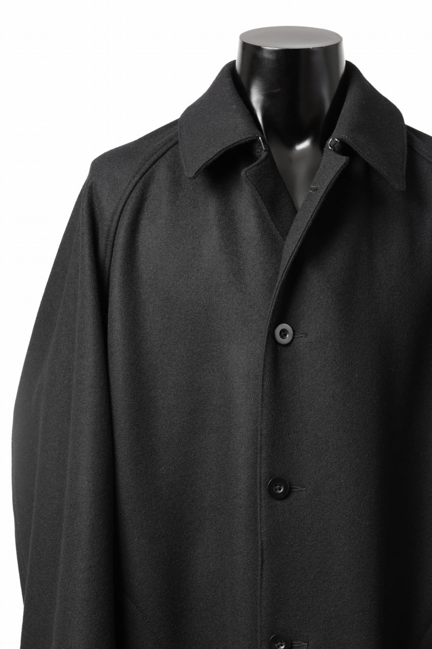 Load image into Gallery viewer, KLASICA GHOST SIMPLE COAT / SUPER 100's AVIATOR MELTON WOOL (BLACK)