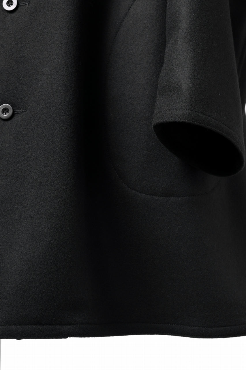 Load image into Gallery viewer, KLASICA GHOST SIMPLE COAT / SUPER 100's AVIATOR MELTON WOOL (BLACK)