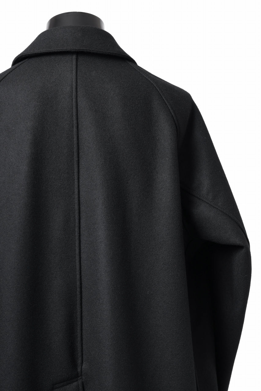 Load image into Gallery viewer, KLASICA GHOST SIMPLE COAT / SUPER 100's AVIATOR MELTON WOOL (BLACK)