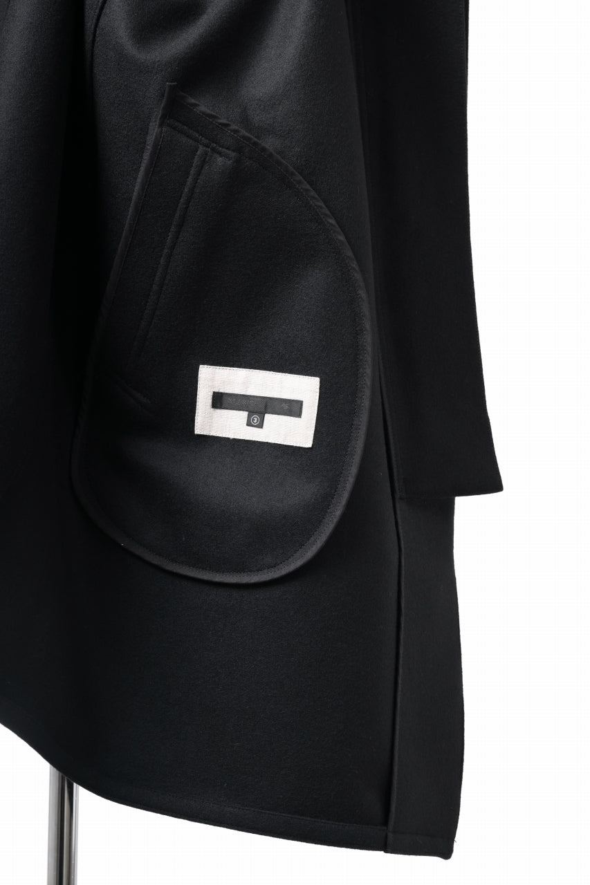 Load image into Gallery viewer, KLASICA GHOST SIMPLE COAT / SUPER 100's AVIATOR MELTON WOOL (BLACK)