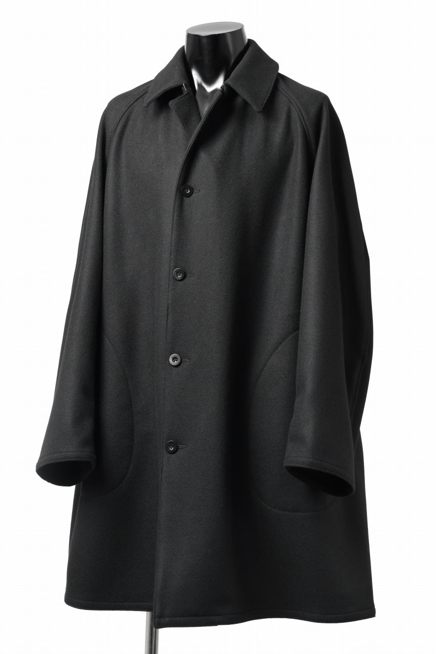 Load image into Gallery viewer, KLASICA GHOST SIMPLE COAT / SUPER 100's AVIATOR MELTON WOOL (BLACK)