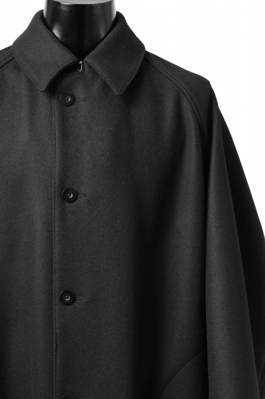 Load image into Gallery viewer, KLASICA GHOST SIMPLE COAT / SUPER 100's AVIATOR MELTON WOOL (BLACK)