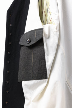 画像をギャラリービューアに読み込む, KLASICA SIGLO 10 BUTTONS OLD COAT / COMPRESSION GABARDINE WOOL (BLACK)