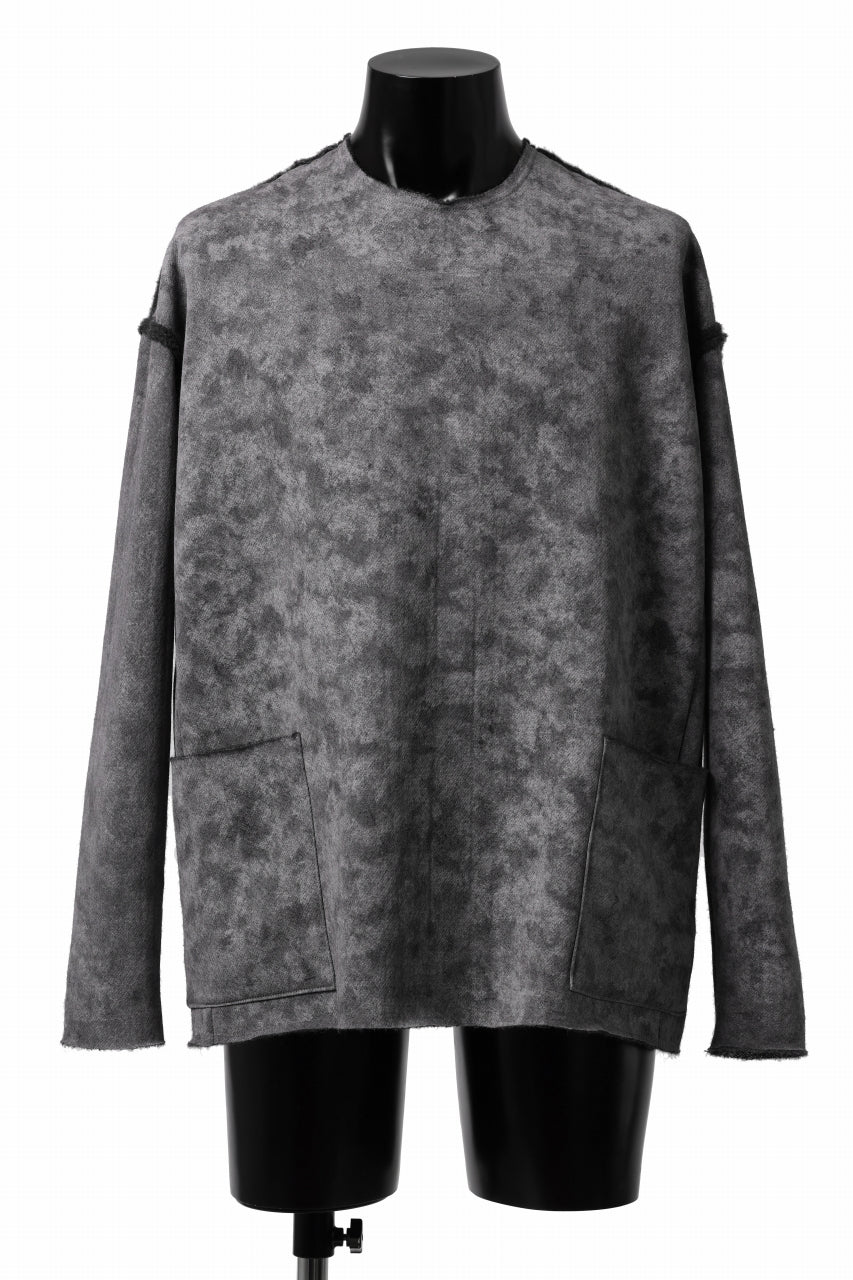 画像をギャラリービューアに読み込む, KLASICA ASLEEP LOOSE PULL OVER / GRAINY PRINT BACK SIDE FLEECE (GREIGE)